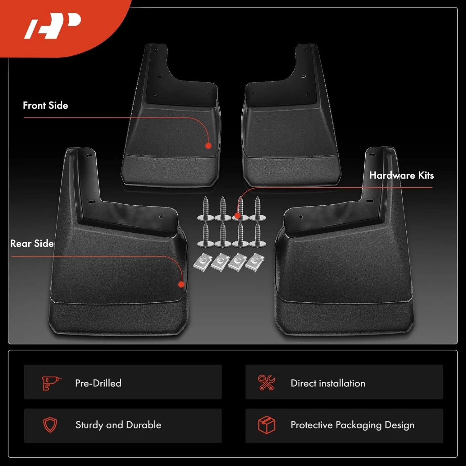 Splash Guard Mud Flaps 4-PC Set A6163