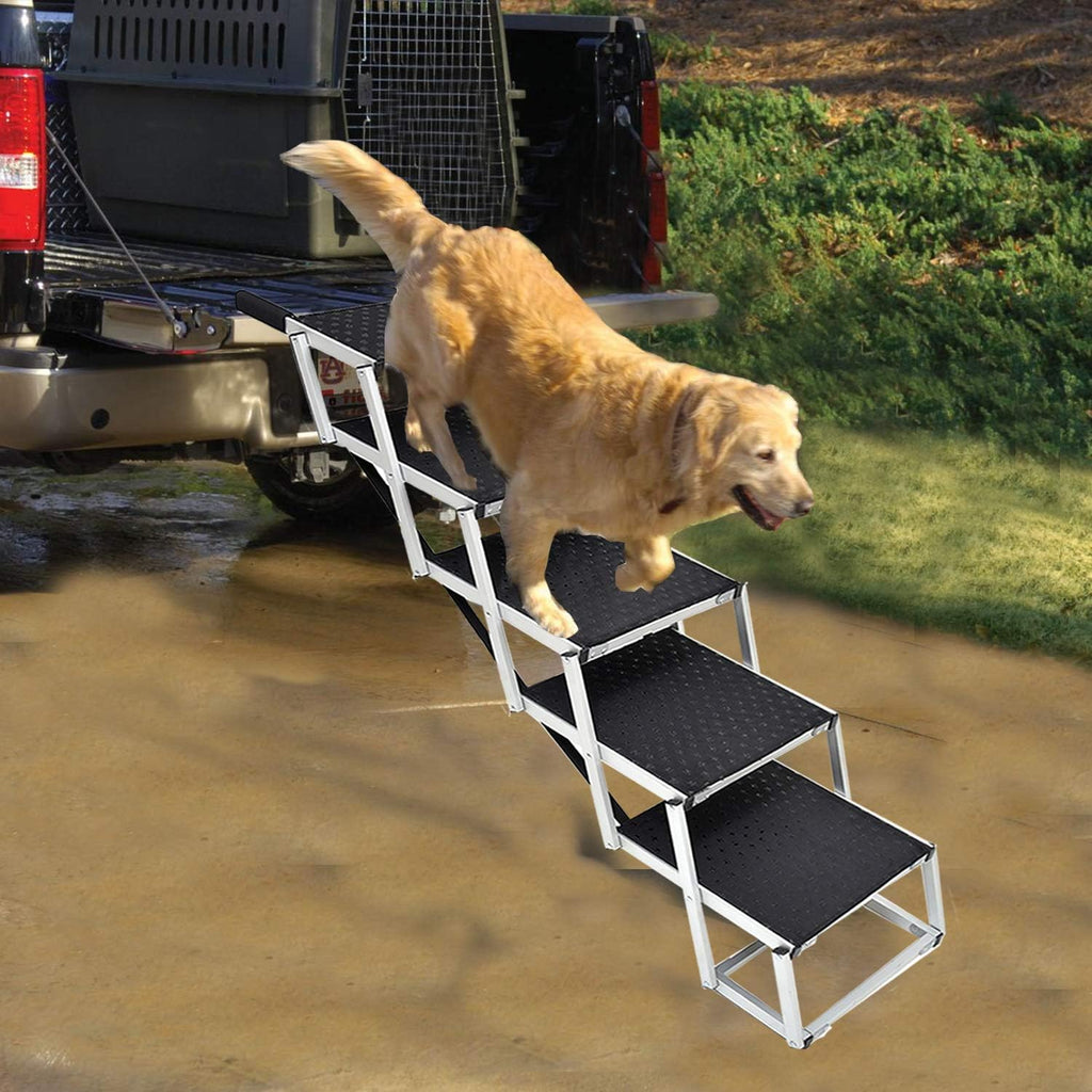 Foldable Aluminum 5 Step Dog Ladder with Non-slip Surface L970709