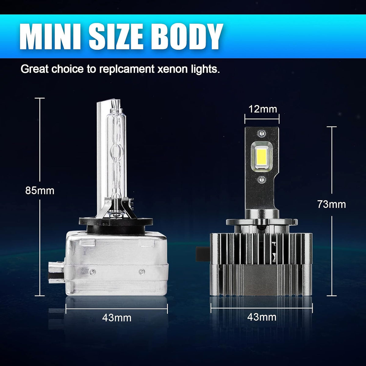 2 PCS 6000K White LED Headlight Bulbs D265056
