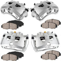 Front and Rear Ceramic Brake Pads Kit with Calipers S48571