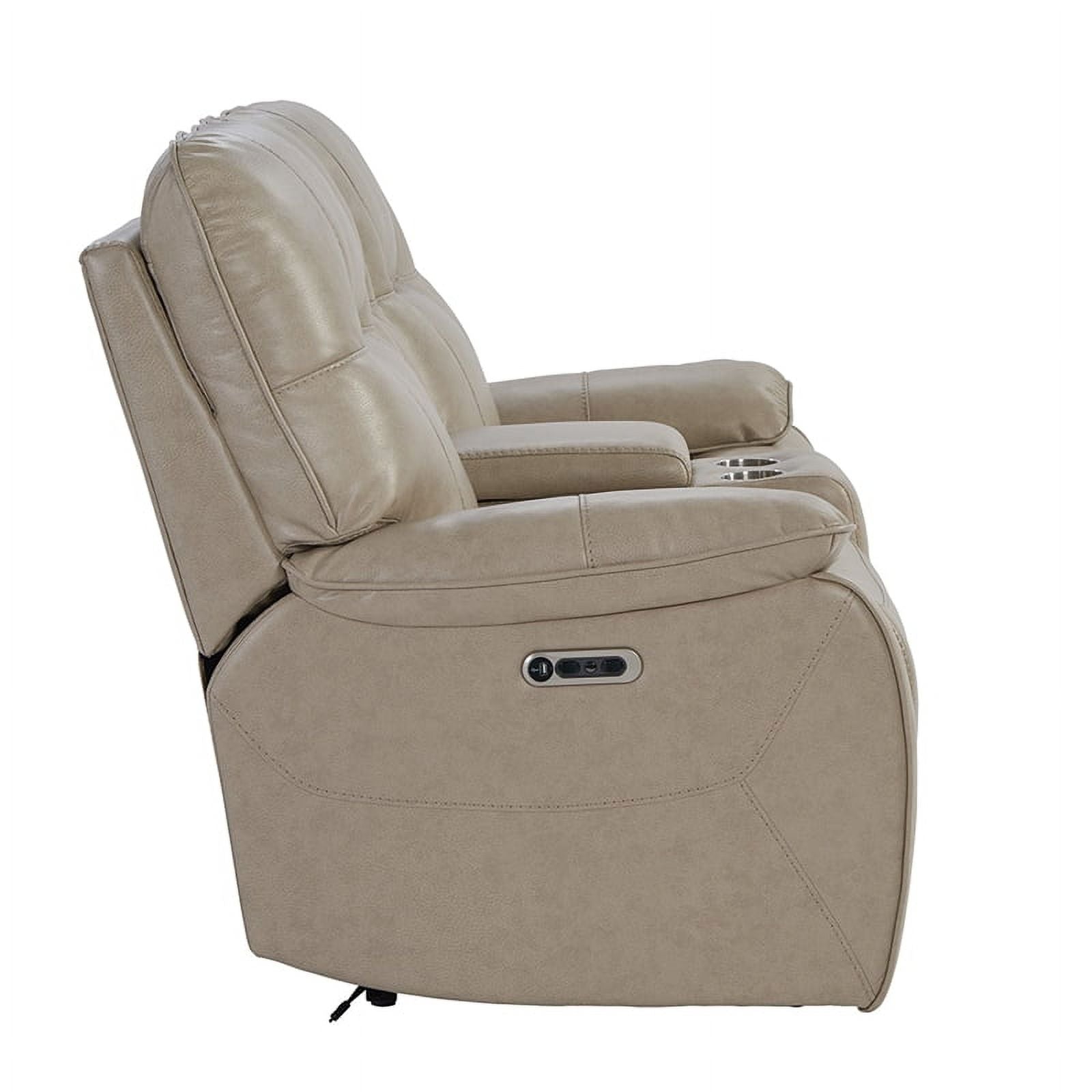 Tan Polyester/PU Power Console Loveseat G90420