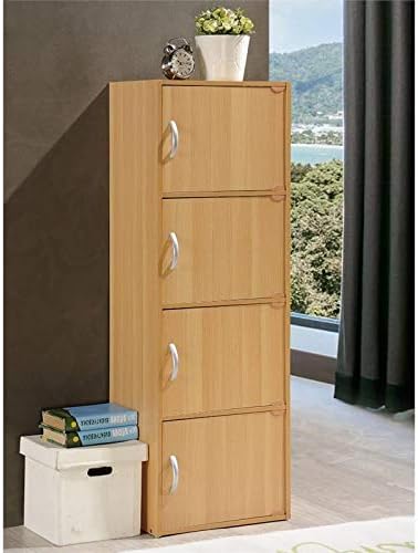 4 Shelf 4 Door Bookcase in Beech M278