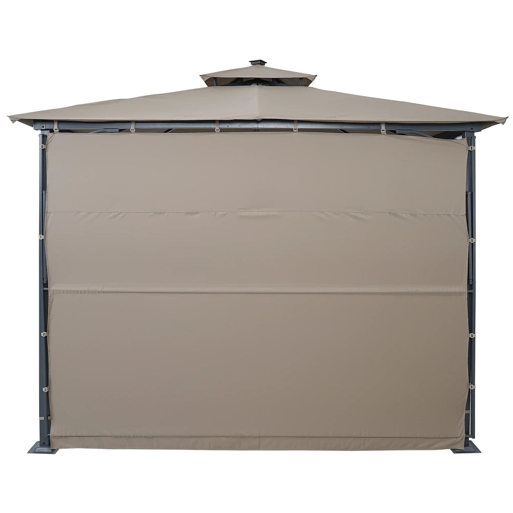 9.8ft. x 9.8ft. Outdoor Patio Gazebo with LED Light, Brown S74653