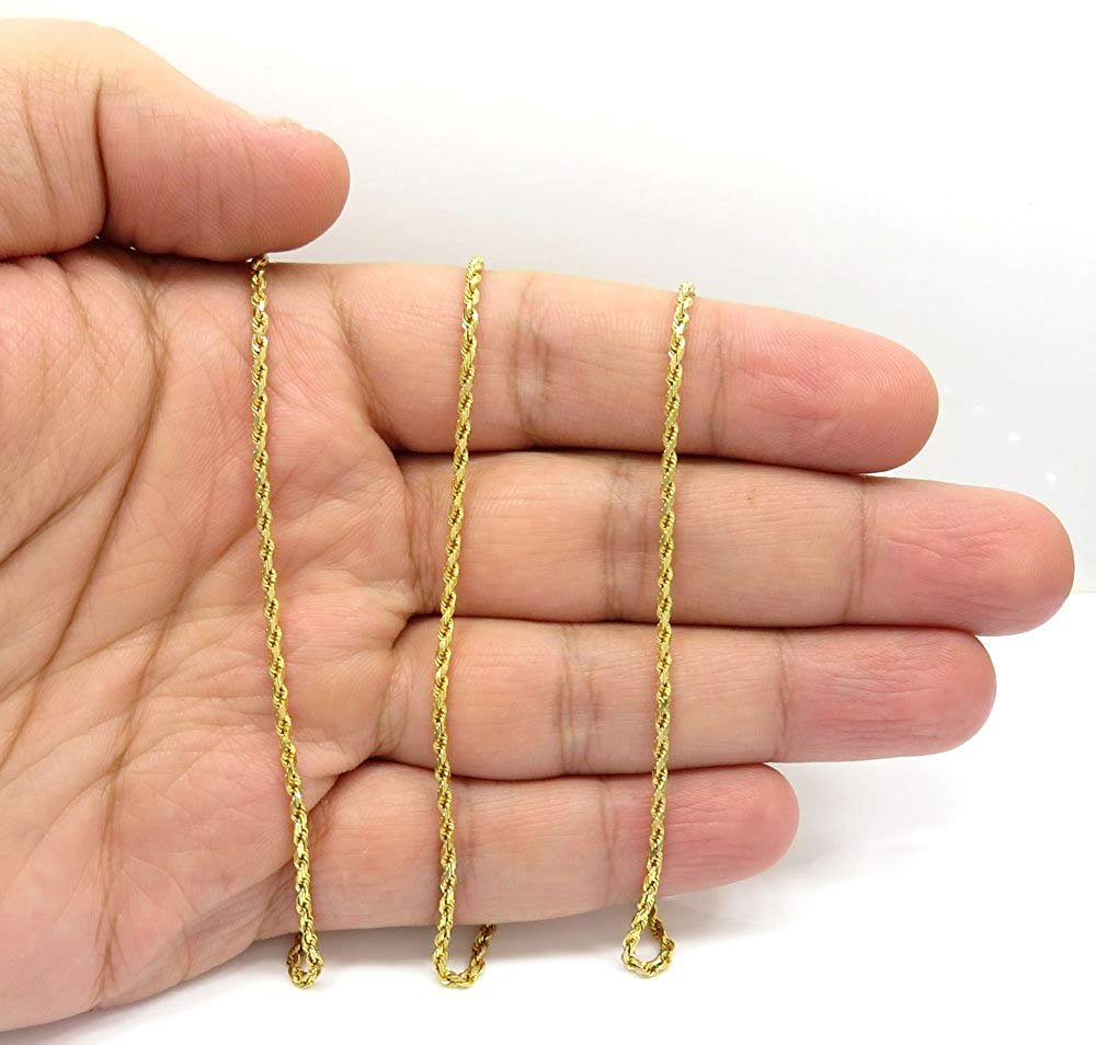 14K Yellow Gold 2mm Solid Rope Diamond Cut Chain Necklace Q126465