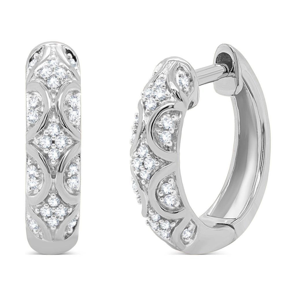 18K White Gold Plated Hoop Earrings V5415