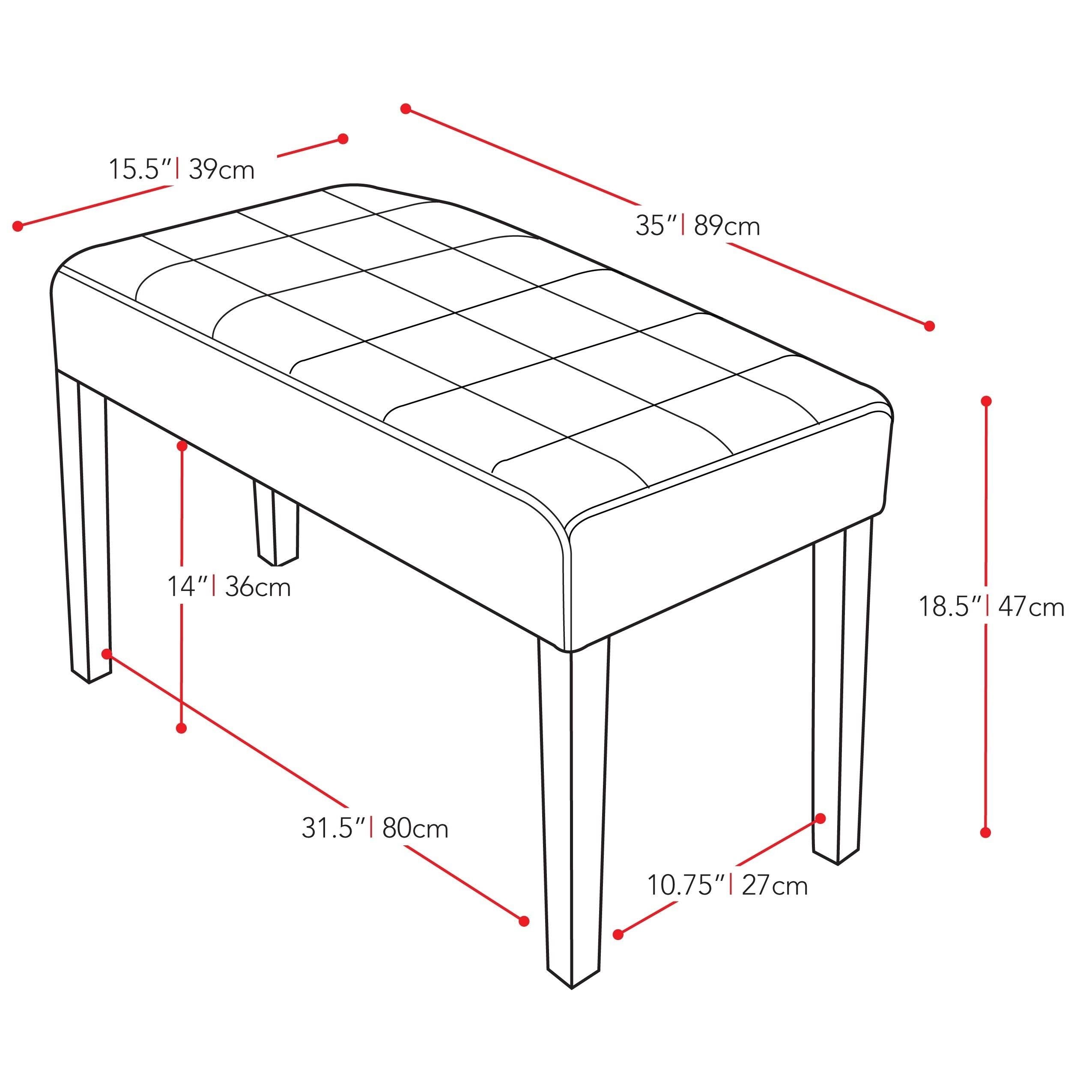 24-Panel Bench in Leatherette Brown M8969