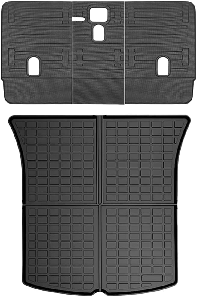 Black Custom Fit TPE Rear Seat Cover Mats and Cargo Mats Combo Set T792881