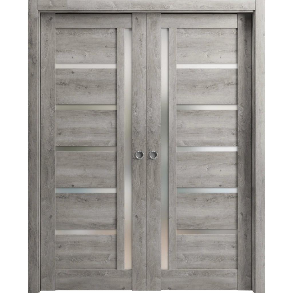 Sliding French Double Pocket Doors 60 x 80 inches Solid Wood Interior Doors X204