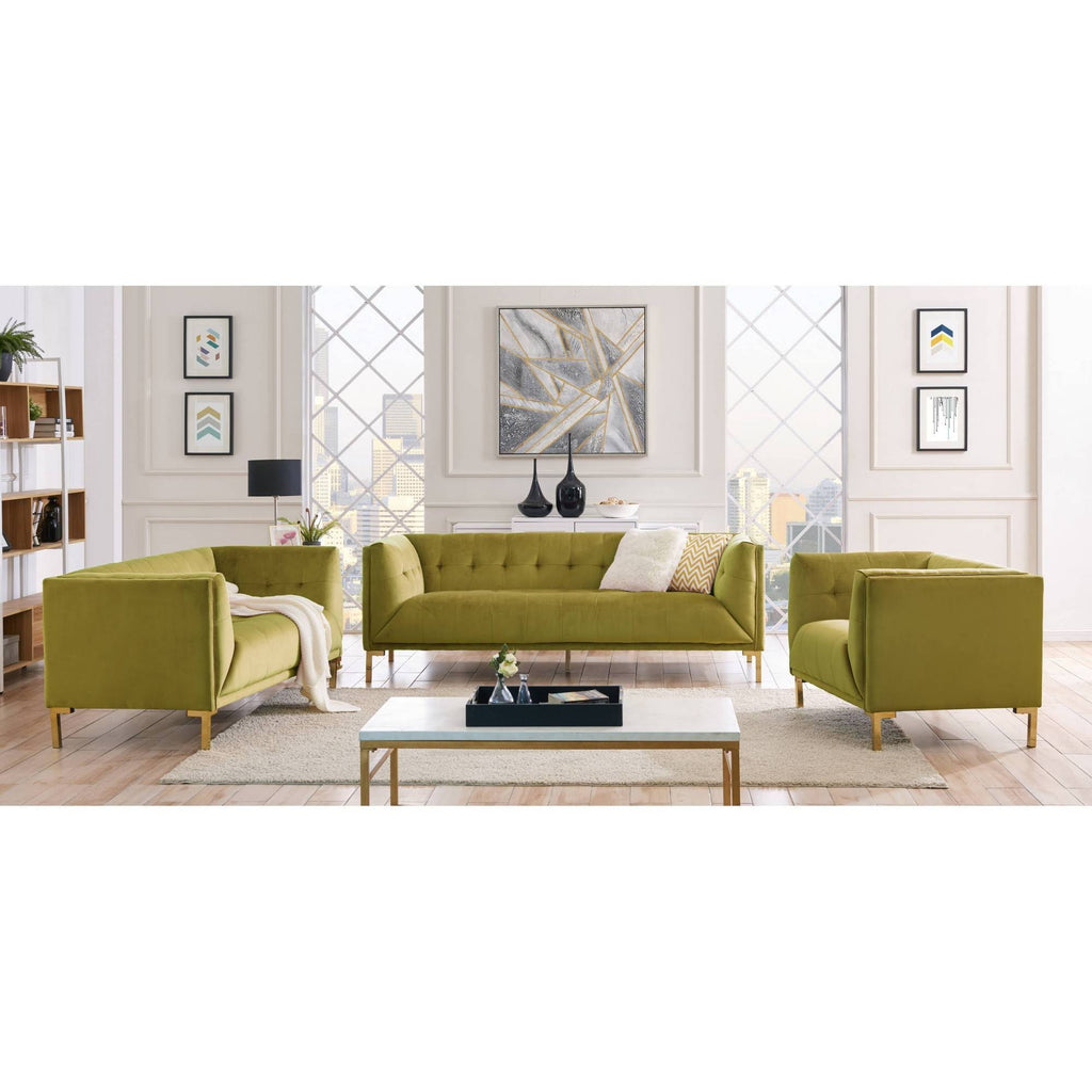 Olive Green Love Seat P8546
