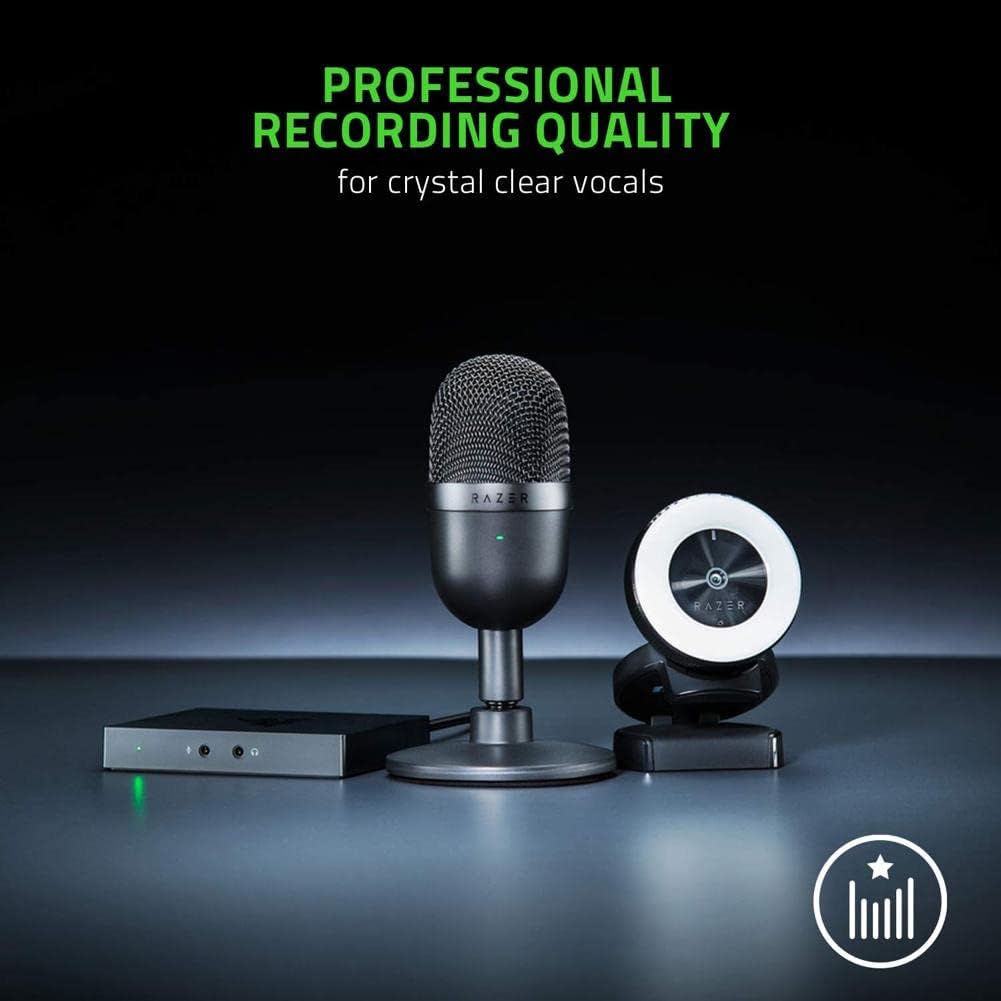 Black USB Streaming Microphone with Supercardioid Pick-Up Pattern S636