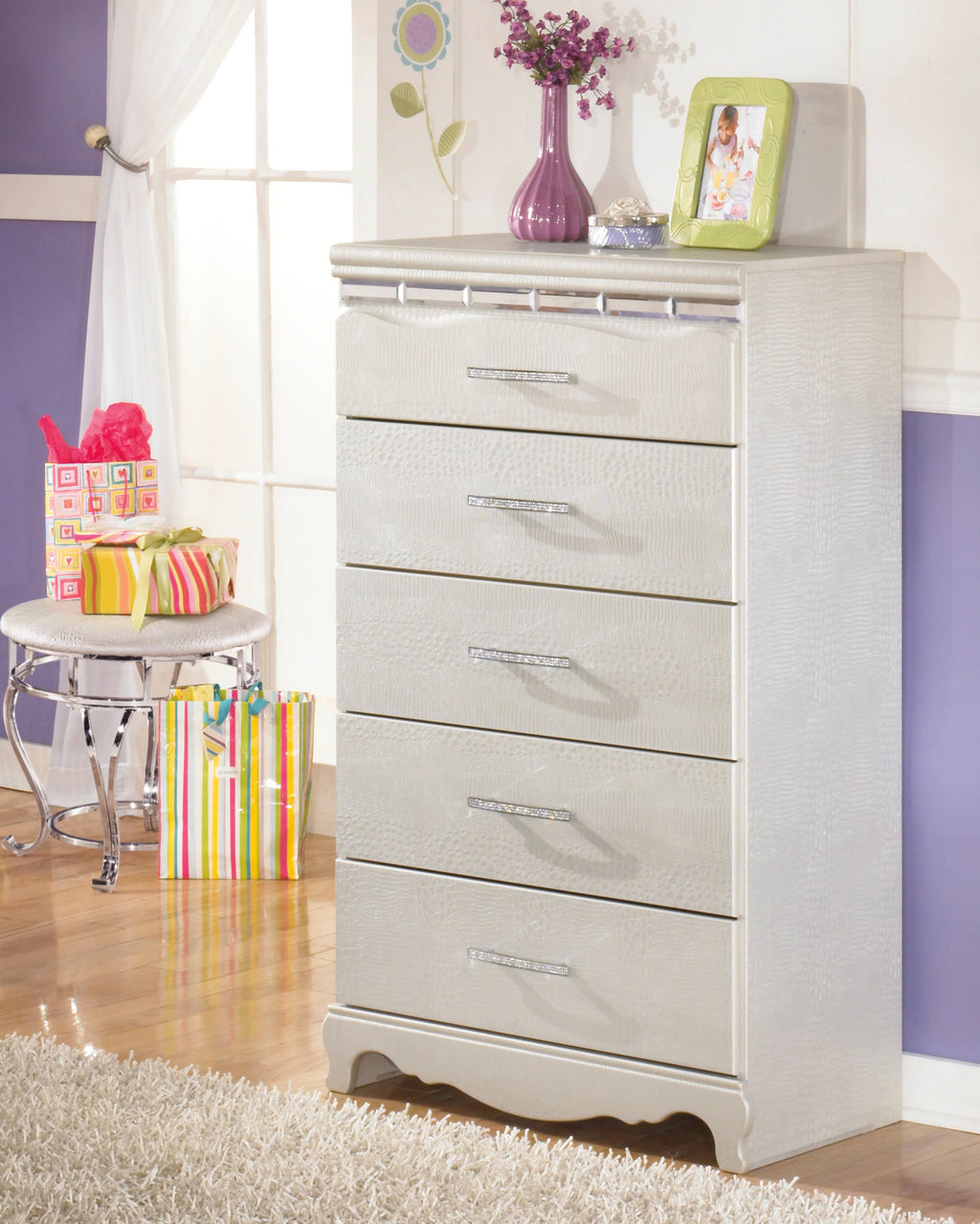 Silver Five Drawer Chest R41264