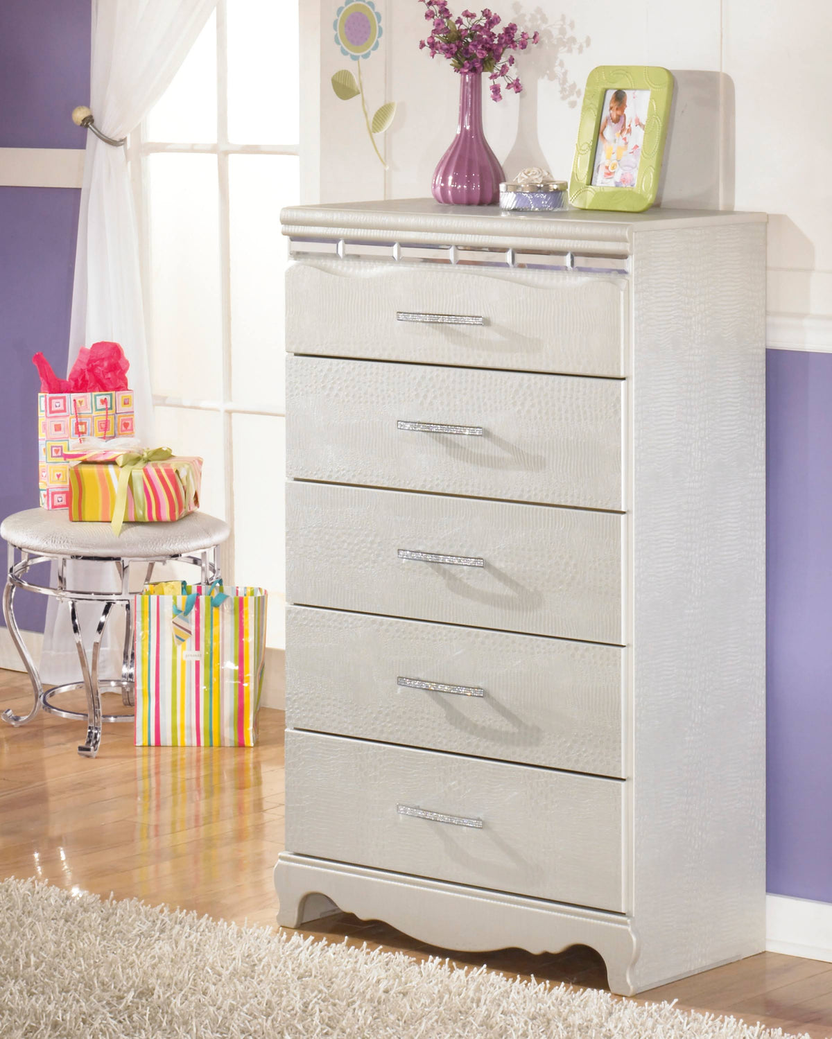 Silver Five Drawer Chest R41264