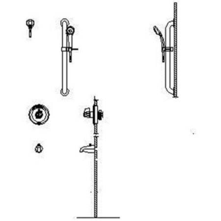 Chrome Universal Tub Trim, Hand Shower and Grab Bar L8575