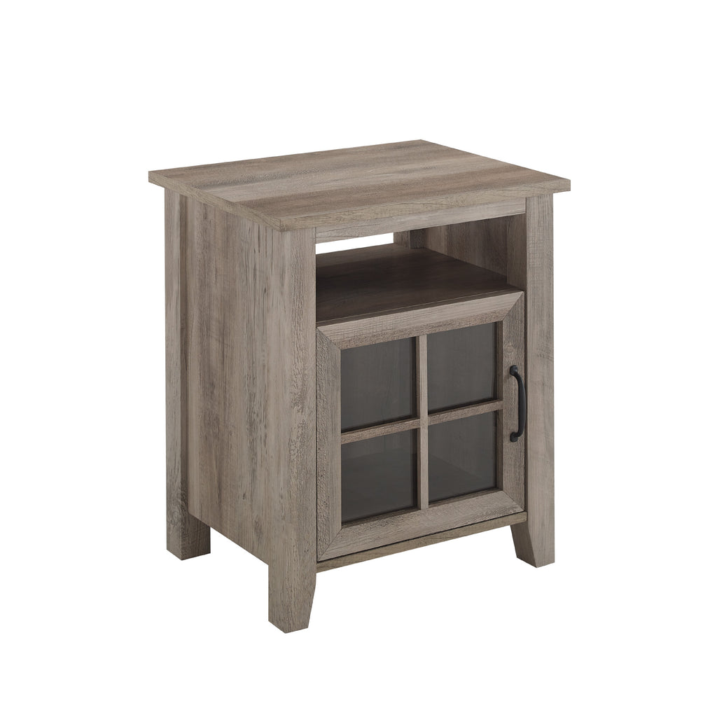 Grey Wash Glass Door Accent Table W22538