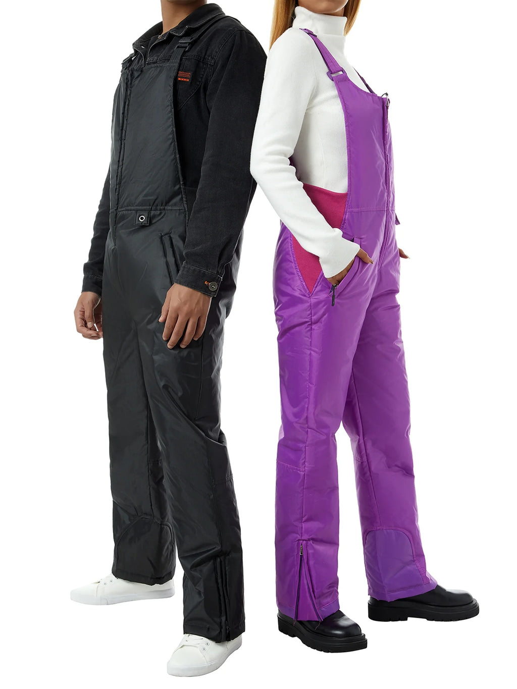 Purple Insulated Water Resistant Ski Snow Bib Pants XL M17380