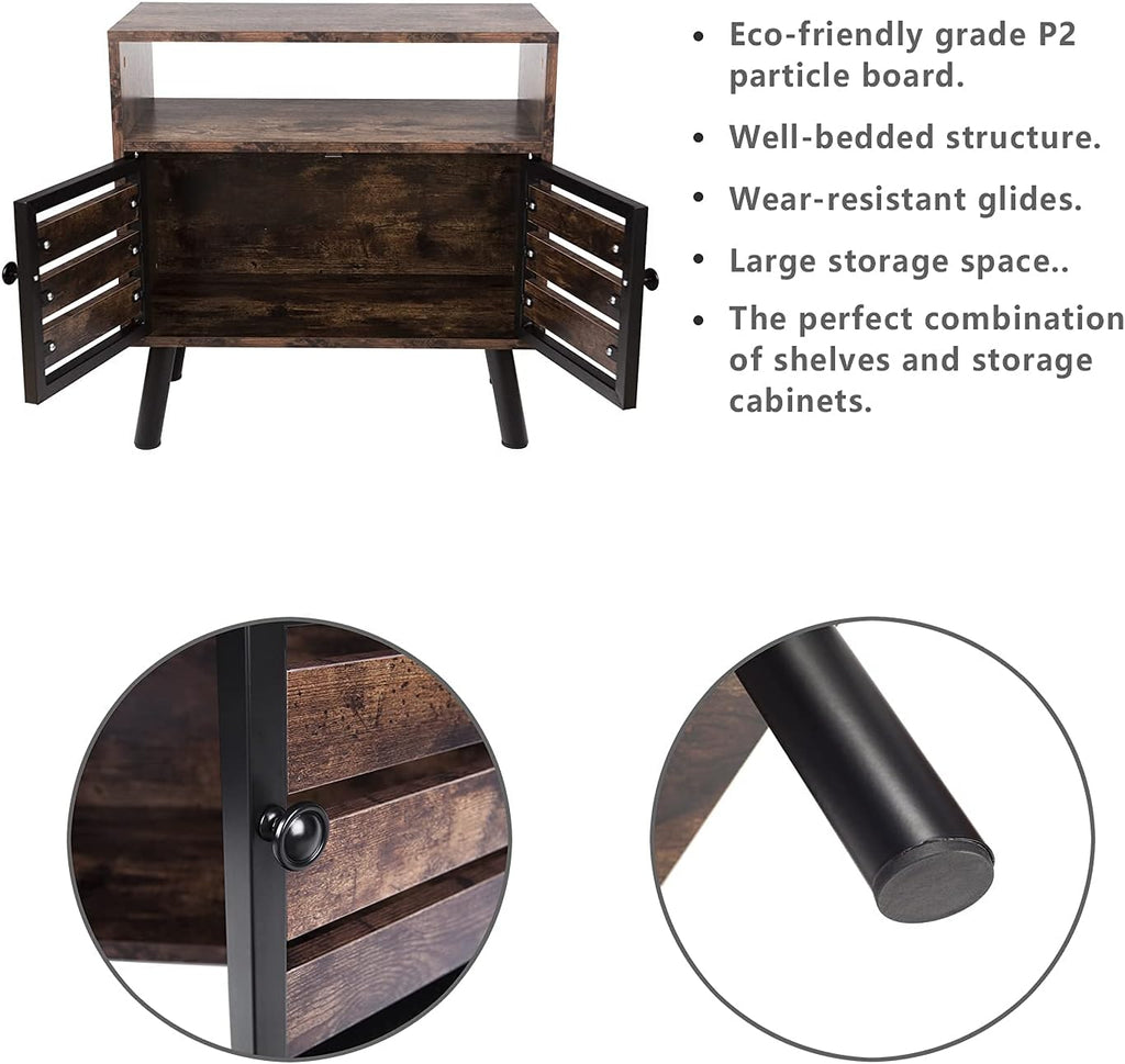 Rustic Brown Storage Sideboard Buffet Table H2421