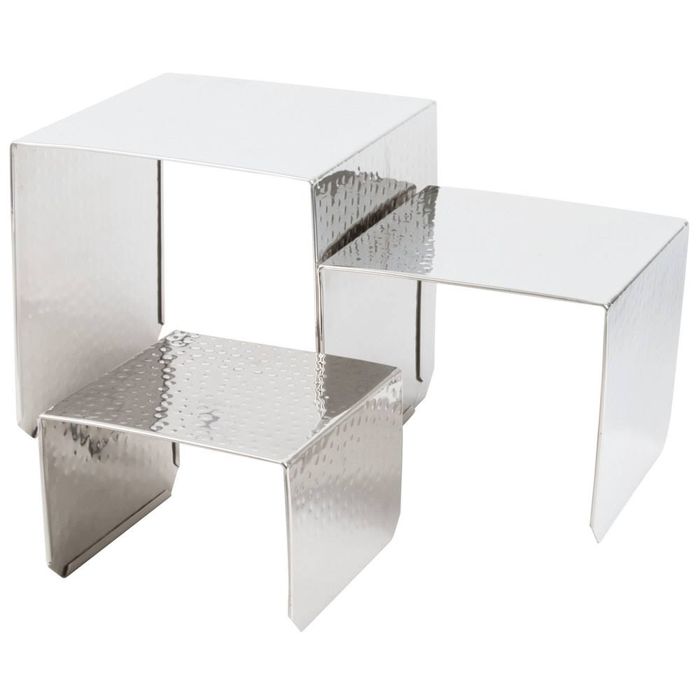 3-Piece Hammered Stainless Steel Riser Set S49786