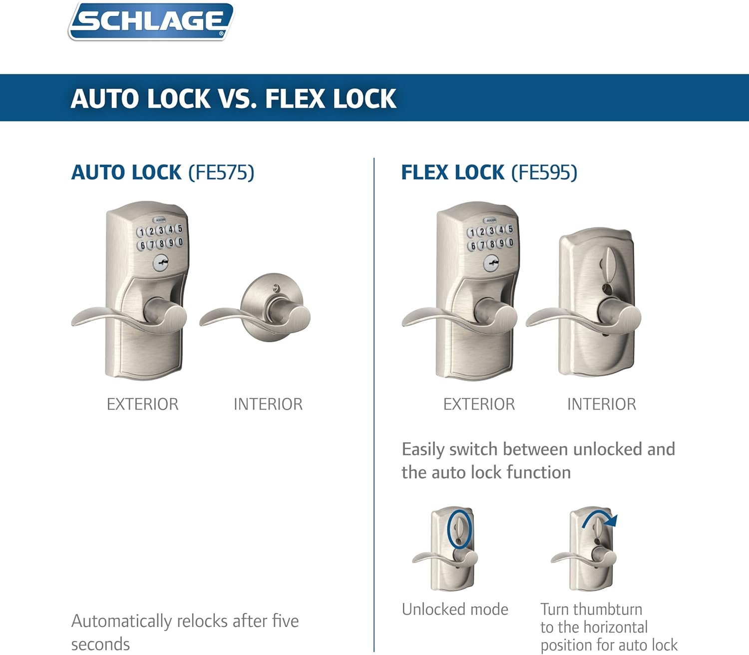 Satin Nickel Keypad Entry with Flex-Lock and Accent Levers X17248