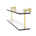 Two Tiered Glass Shelf, Satin Brass, 16 inch R733632