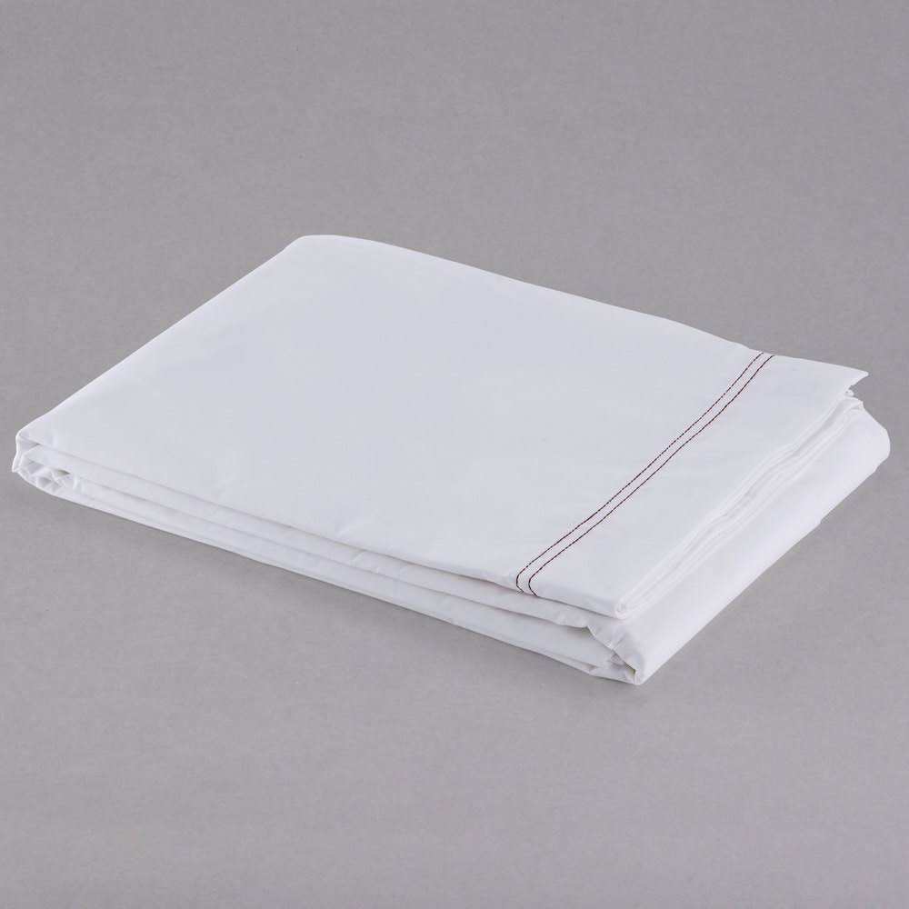 White Queen Size Percale Flat Bed Sheets R338