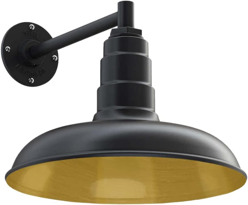 Gooseneck Barn Light with Steel Dome (11 Gooseneck, Green) Q839495