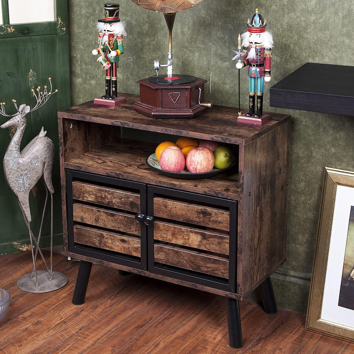 Rustic Brown Storage Sideboard Buffet Table H2421