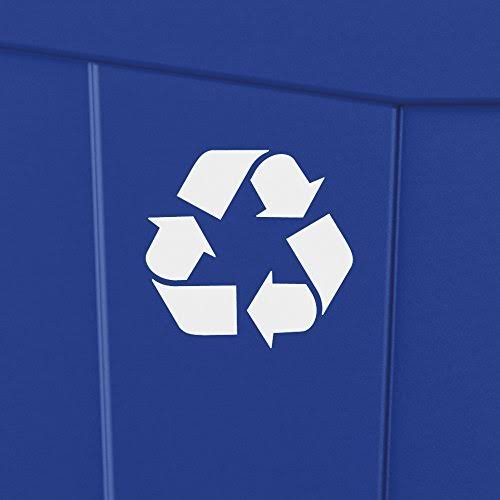 Blue 23 Gallon Resin Trash Can with Handles B9197