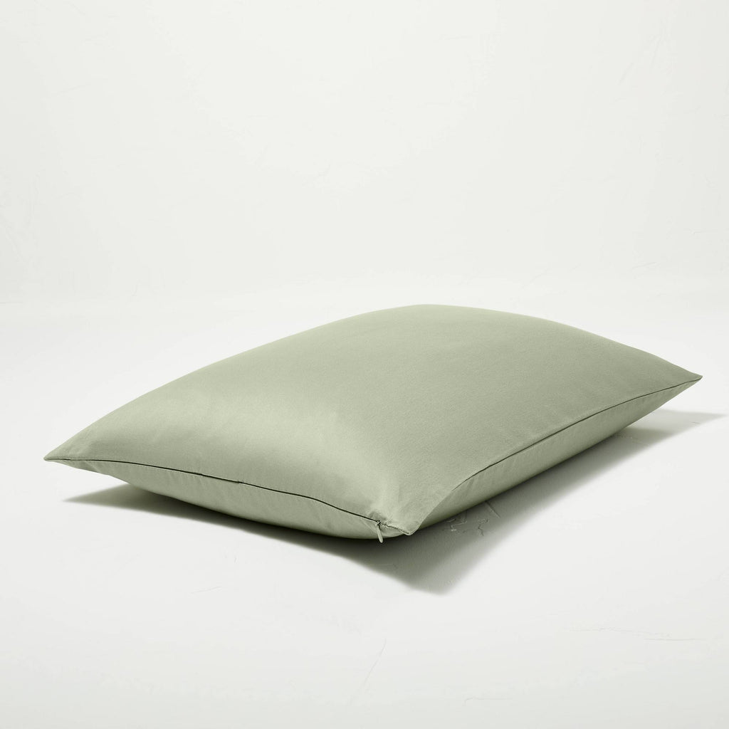 Sage Green Supima Washed Sateen Duvet & Sham Set I395