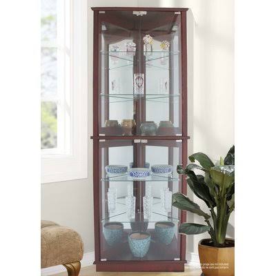 Lighted Corner Curio Cabinet, Walnut Z429108
