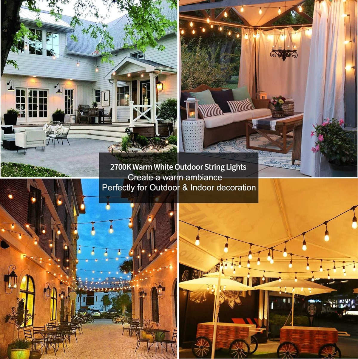 100Ft Waterproof IP65 Patio Lights with 32 Shatterproof Bulbs V490976