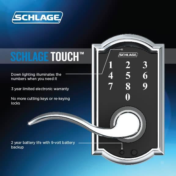 Satin Nickel Touch Lock with Accent Lever A39865