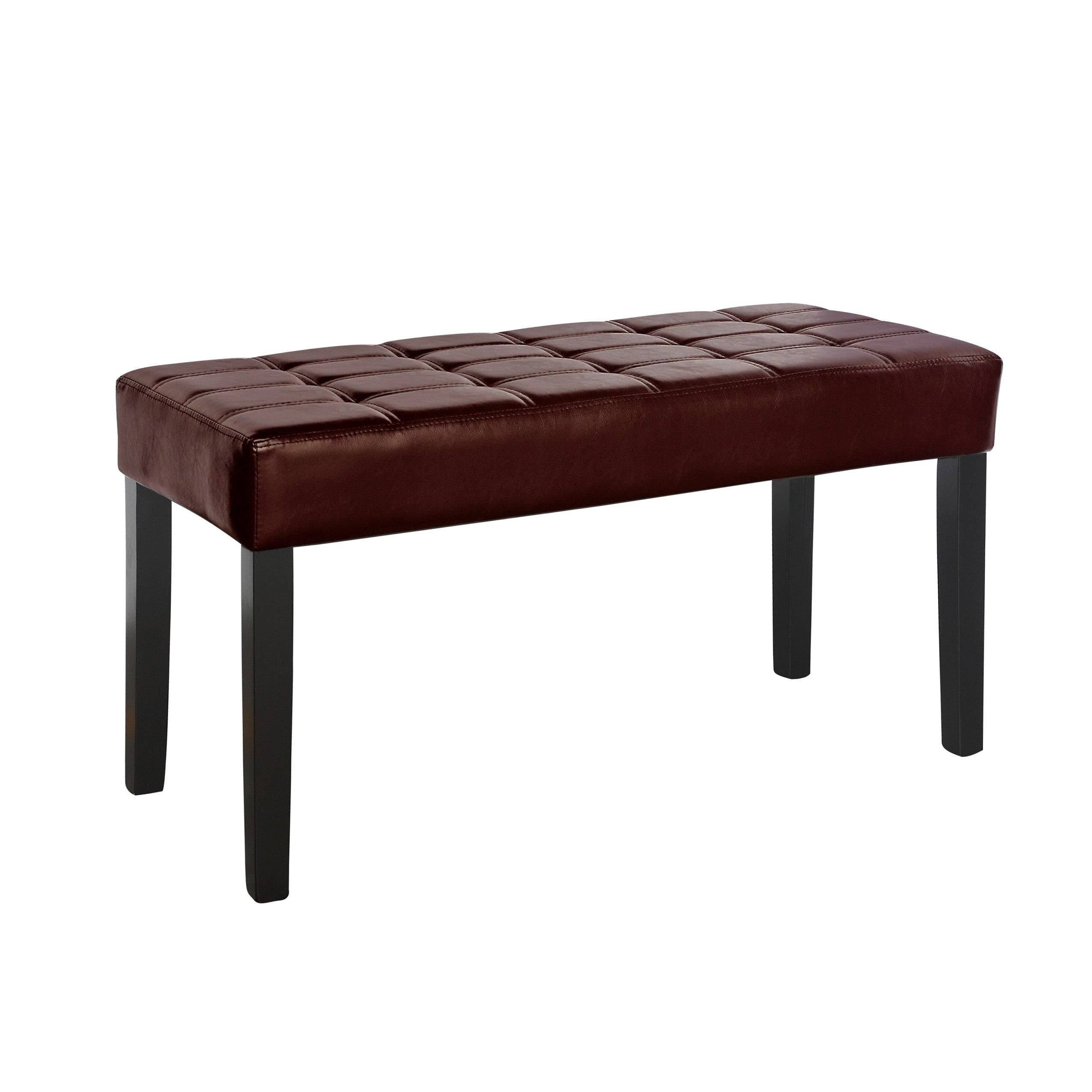 24-Panel Bench in Leatherette Brown M8969