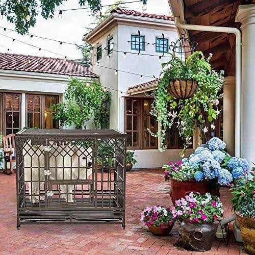 Heavy Duty Metal Dog Cage Pet Kennel Crate Playpen with Wheels D148