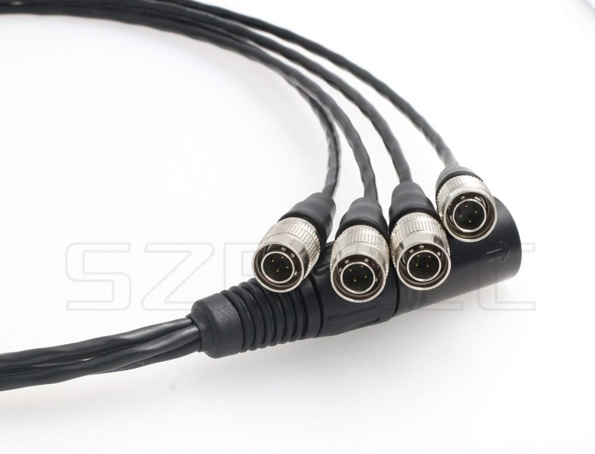 XLR 4 Pin Male to 4 Split Hirose 4 Pin Male Power Cable, Pack of 2 N9765