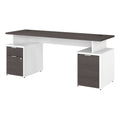 72w Desk with Drawers and Small Storage Cabinet Storm Gray/White L4800