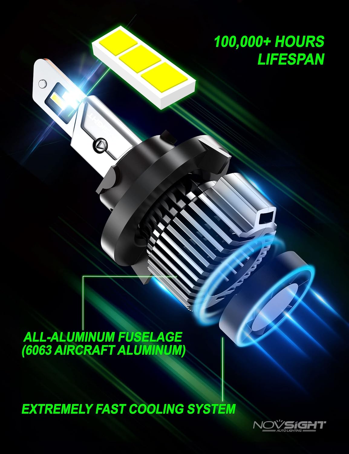 9005 H11 LED Headlight Bulbs Combo, 40000LM 200W 6500K Cool White, Pack of 4 I466468