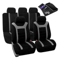 Gray Fabric Full Set Sports Car Seat Covers U3548