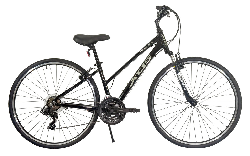 Women's 700C Hybrid Bike, Shiny Black, 17" C521