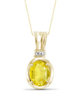 14K Gold Plated Silver Necklace with Genuine 2.00 CTW Yellow Sapphire K75911