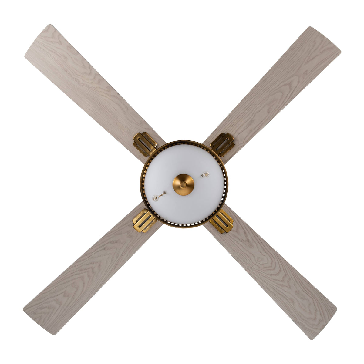 Brass and White LED Ceiling Fan with Light W462