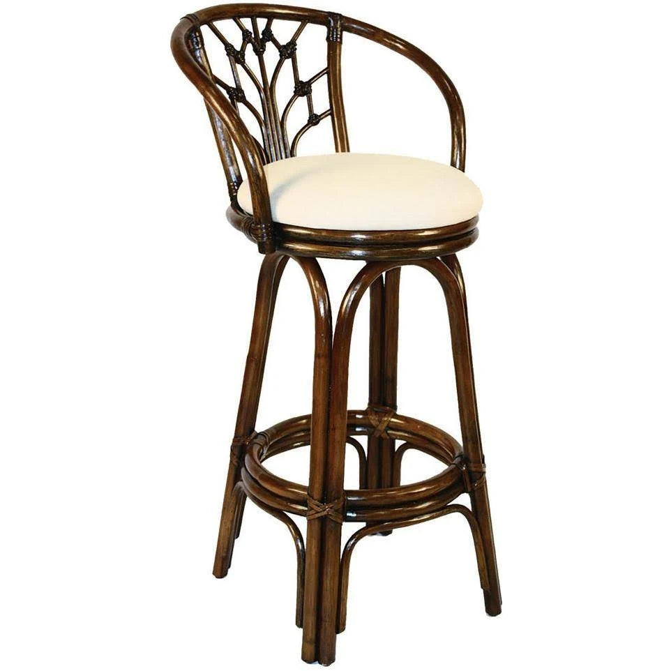 Antique Finish Swivel Rattan Counterstool X528
