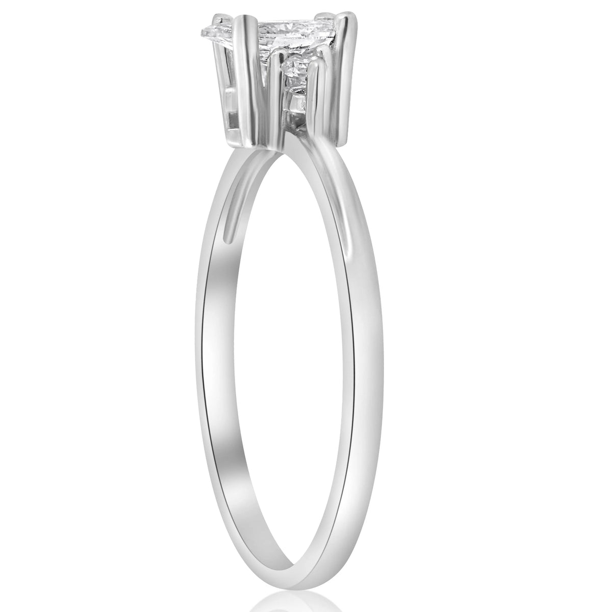 1/3 Marquise Diamond Engagement Ring 10k White Gold D496154