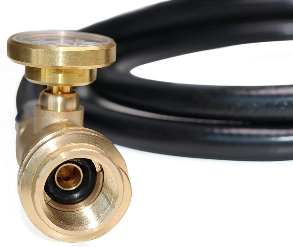 12 FT Propane Extension Hose with Gauge Leak Detector, Acme to Male POL Fittings, Pack of 2 M74219