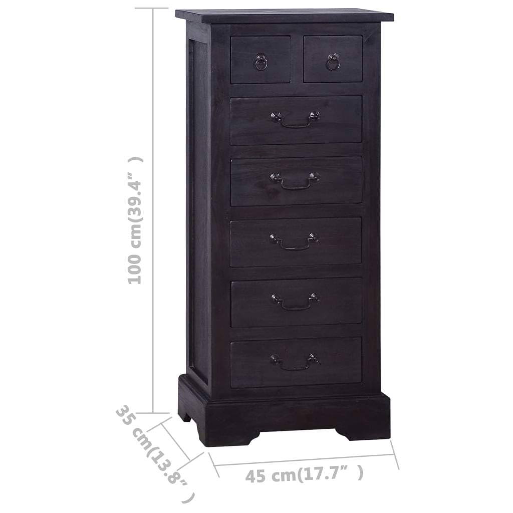 Black Solid Mahogany Wood Chest of Drawers H87335