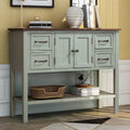 Green Console Table with Storage Drawers and Bottom Shelf R270