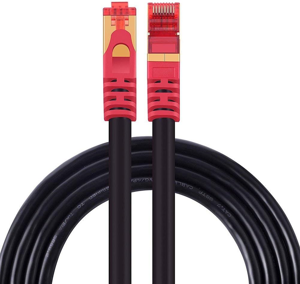 Outdoor Ethernet Cable 200 ft 26AWG Heavy-Duty Round Networking Patch Cable RJ45 LAN Shielded SSTP Waterproof Direct Burial Cable B28266