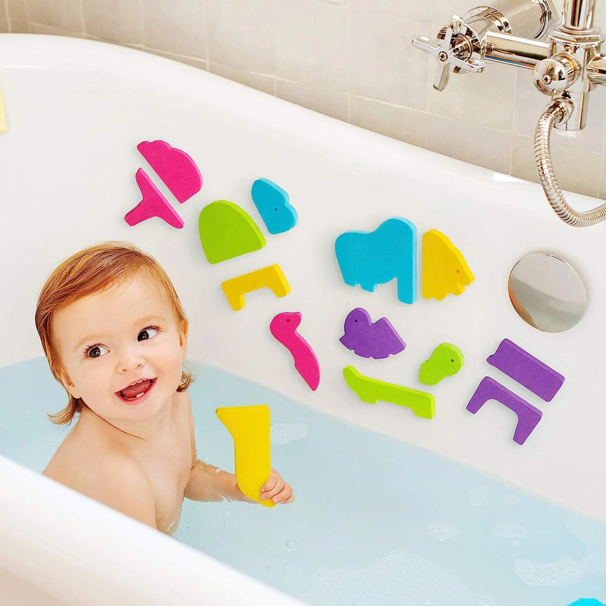 Safari Animals Baby Puzzle Bath Toy, 33 Piece Set X4675