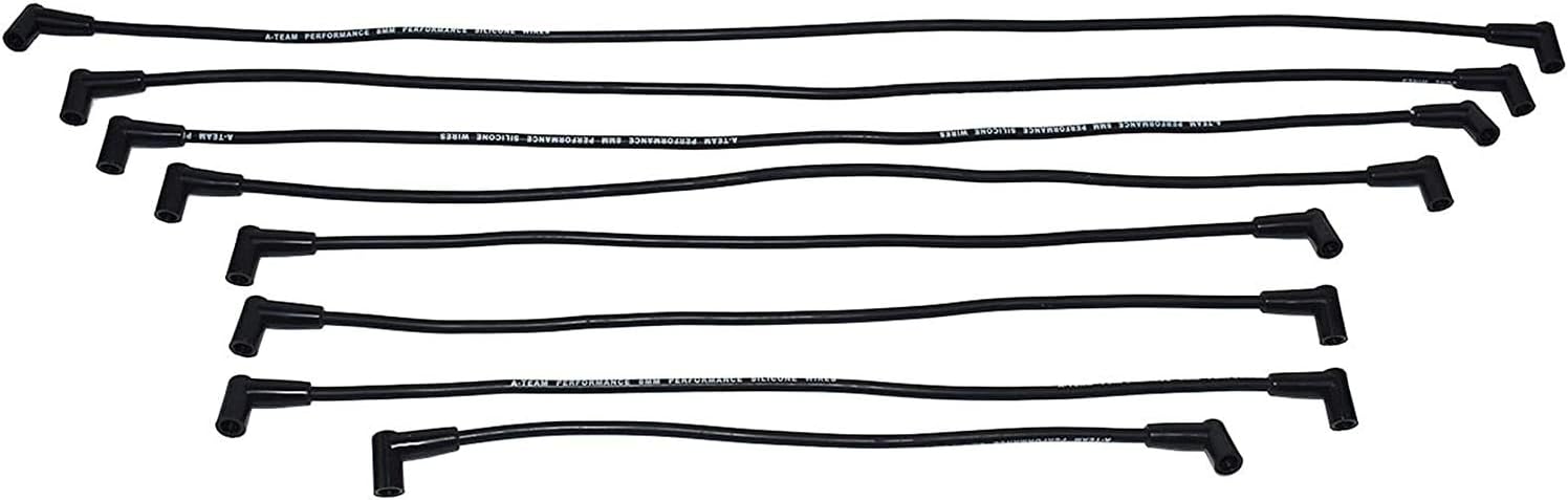 Black 8.0mm Spark Plug Wires Distributor Coil for Chevy Corvette SBC J7793