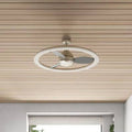 39.37x22 3-Blade LED Caged Ceiling Fan with Wall Control and Light Kit V541345