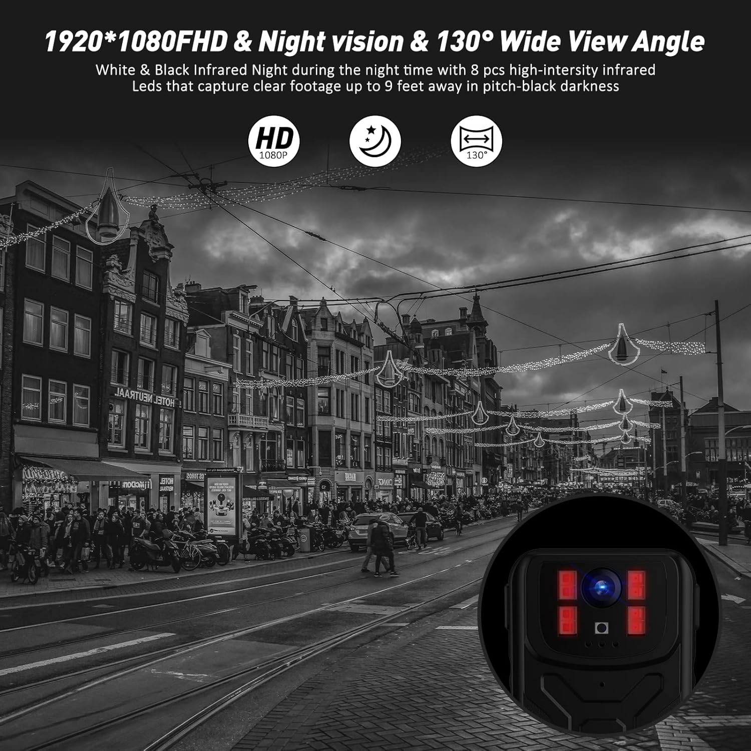 Body Camera with Audio Recording, Night Vision, Waterproof, Pack of 2 B161177